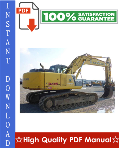 Thumbnail New Holland Kobelco E265B, E305B Crawler Excavator Workshop Service Repair Manual