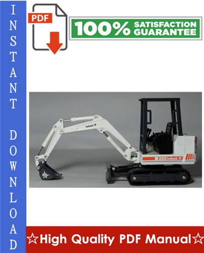 Thumbnail Bobcat X225 Excavator Workshop Service Repair Manual (S/N 508311001508311999)
