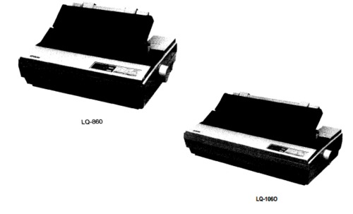 Product picture Epson LQ-860 / LQ-1060 Terminal Printer Service Repair Manual