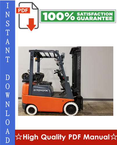 Product picture Toyota 7FGCU15, 7FGCU18, 7FGCSU20 Forklift Trucks Workshop Service Repair Manual