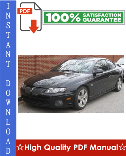 Product picture Pontiac GTO Workshop Service Repair Manual 2004-2006 Download
