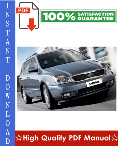 Product picture Kia Carnival Sedona Workshop Service Repair Manual 2002-2005 Download