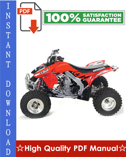 Product picture Honda TRX450R / TRX450ER Workshop Service Repair Manual 2004-2006 Download