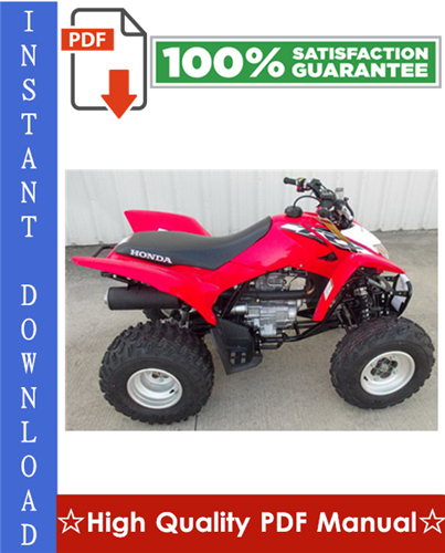 Product picture Honda Trx250x Fourtrax Workshop Service Repair Manual 1987-1988 Download