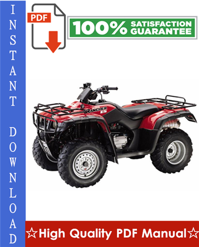 Product picture Honda TRX350 Fourtrax 4X4 & Honda TRX350D Foreman 4X4 ATV Workshop Service Repair Manual 1986-1989 Download